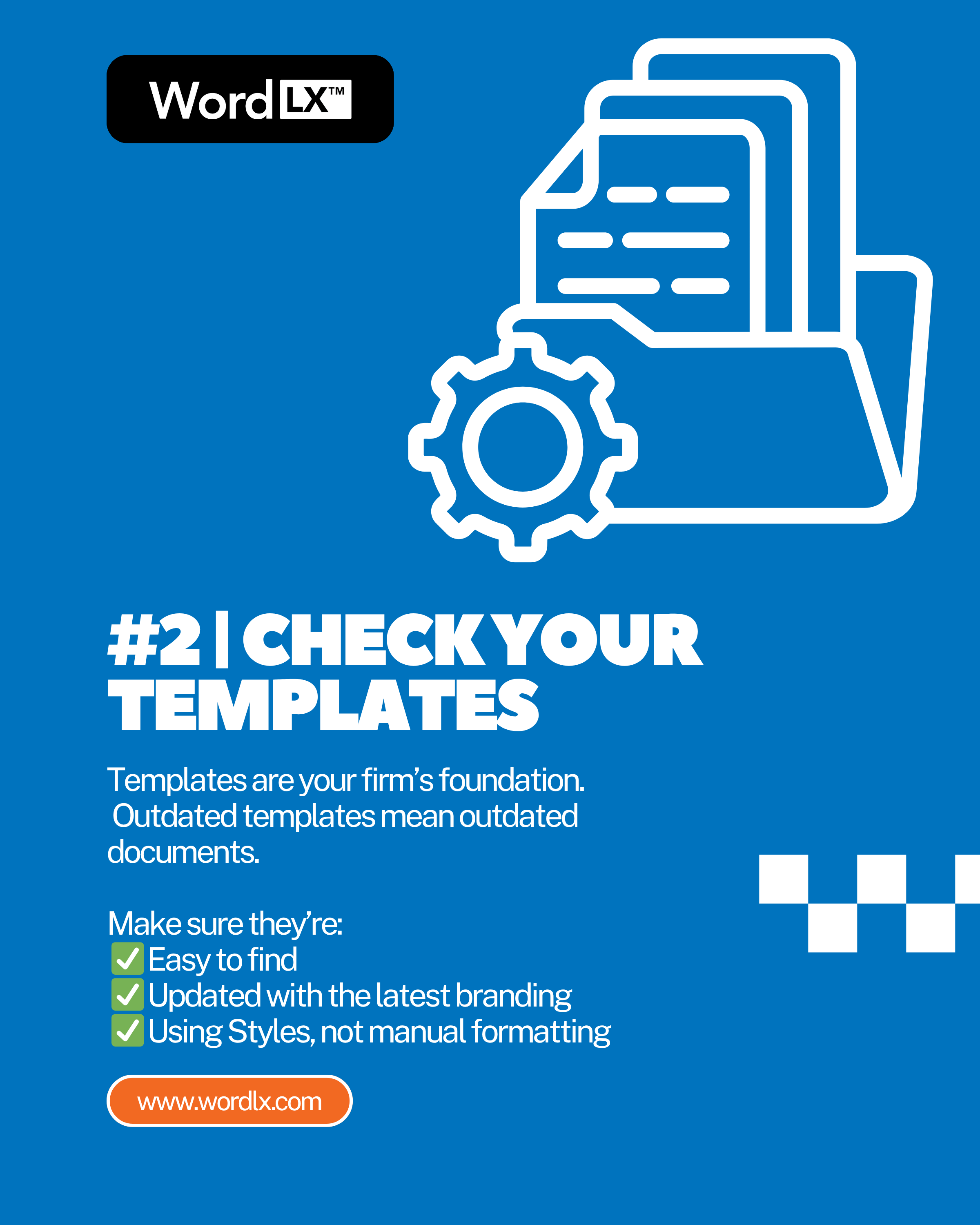 Folder and gear icon symbolizing legal document template management in Microsoft Word.
