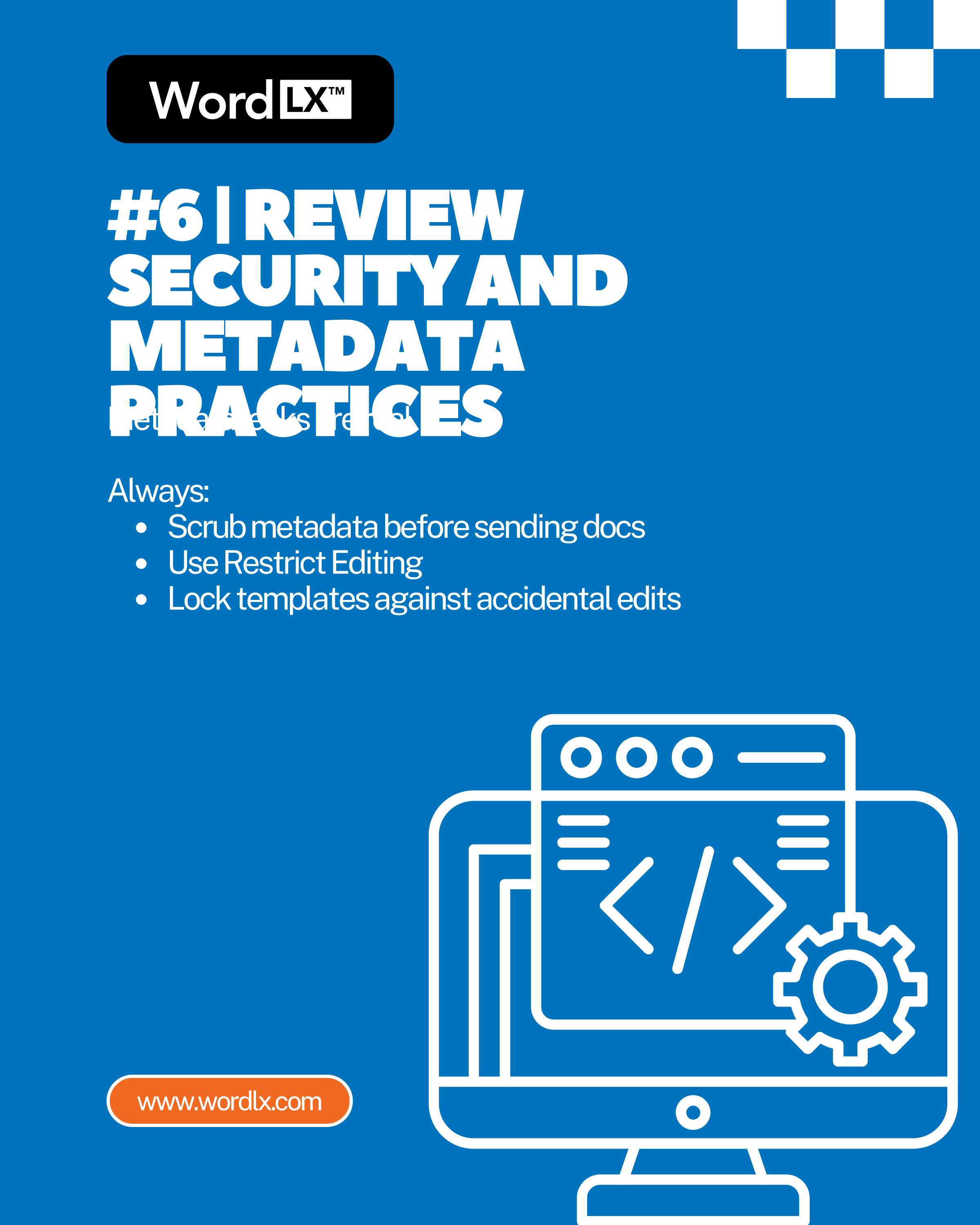 Computer screen with gear icon representing document security in Microsoft Word.