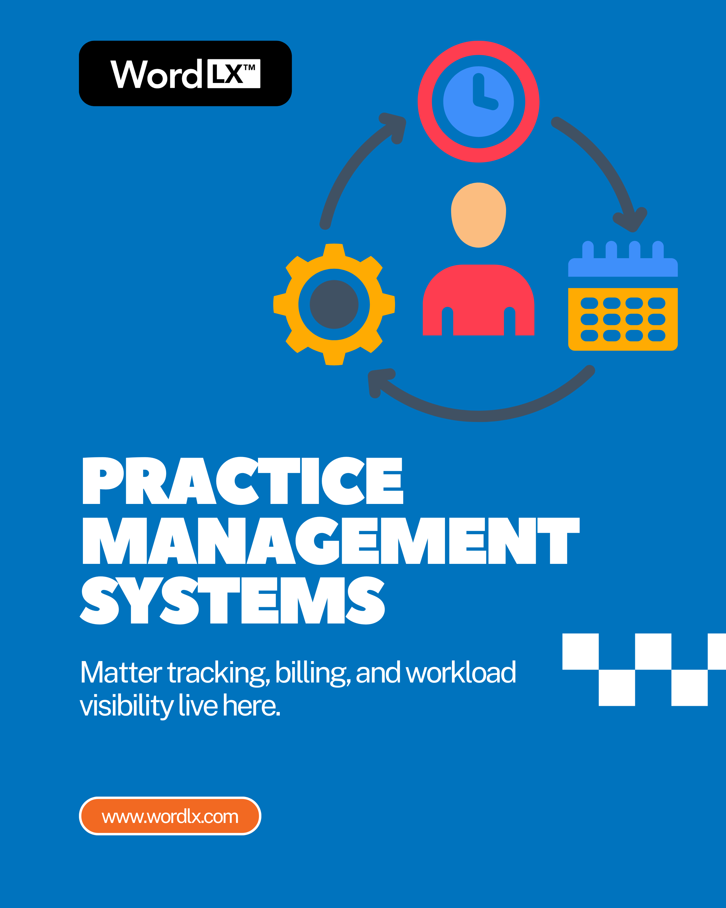 Illustration representing law firm practice management software for matters, billing, and workloads