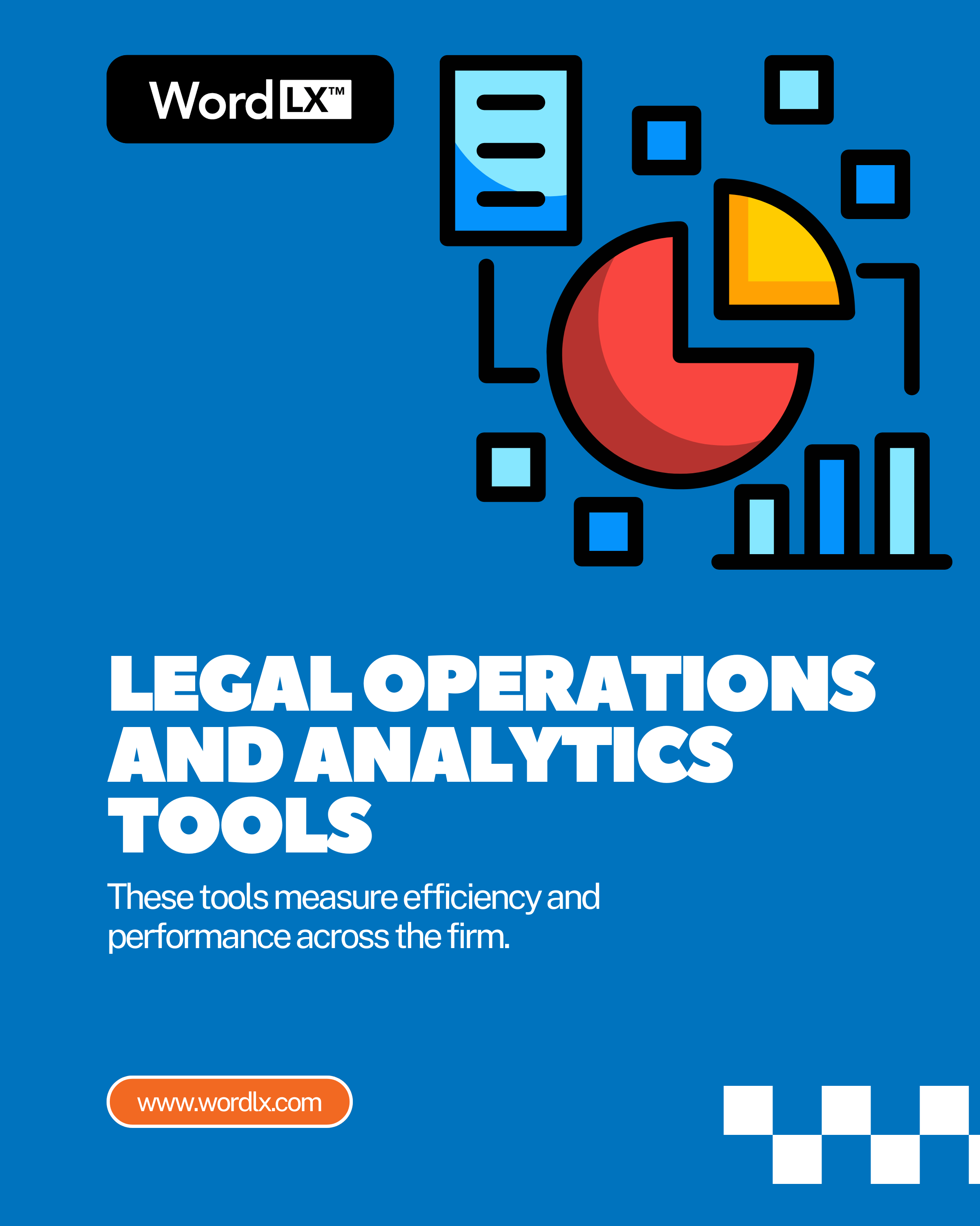 Illustration representing legal operations tools used to measure efficiency and performance