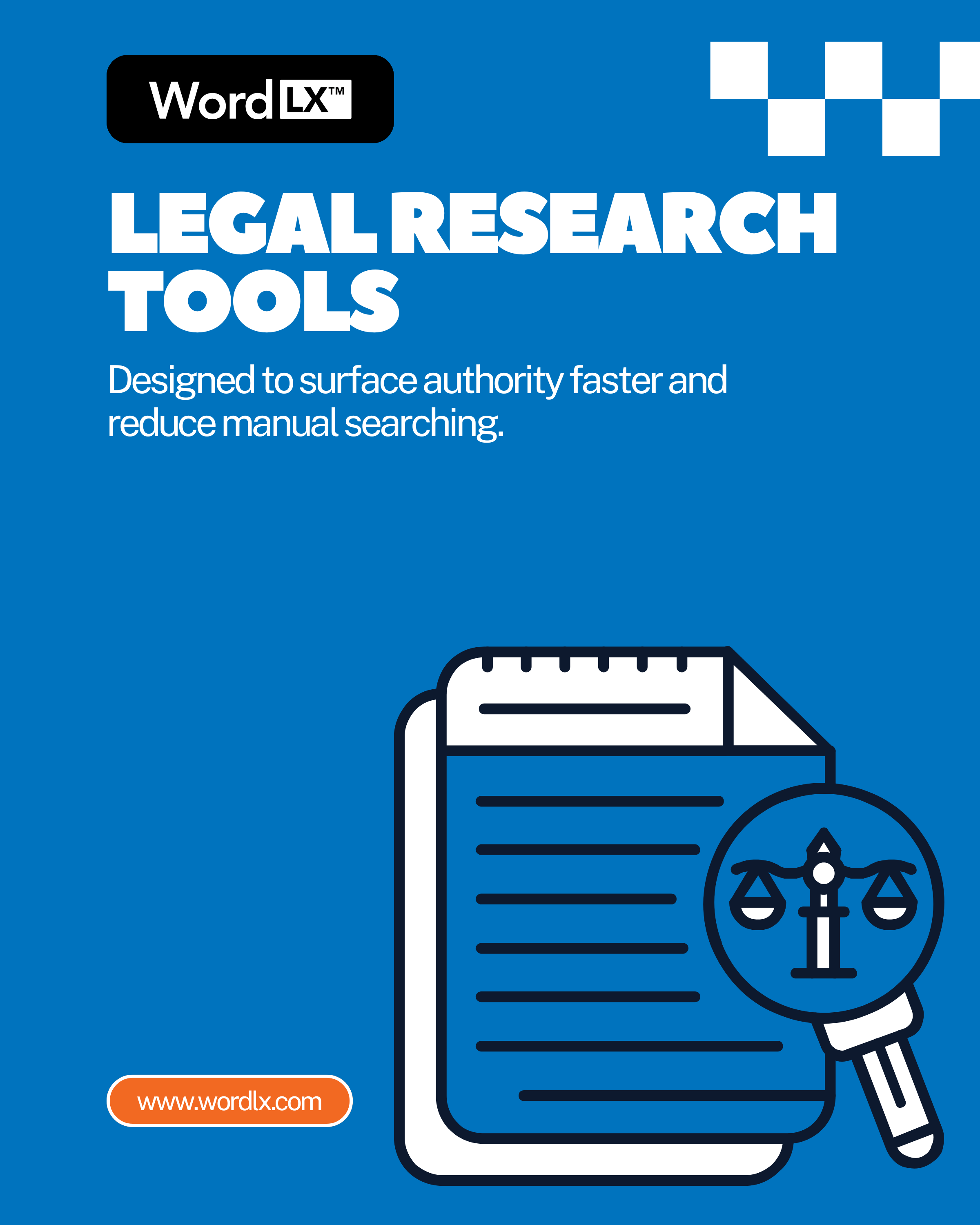 Visual representing legal research software used to find case law and statutes